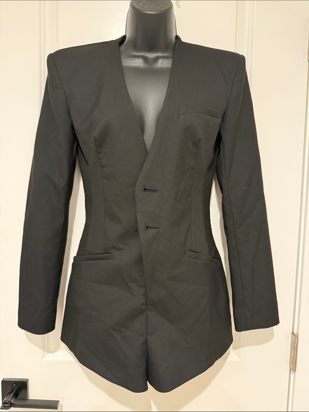 Zara Long Sleeved Strong Shoulder Tailored Romper